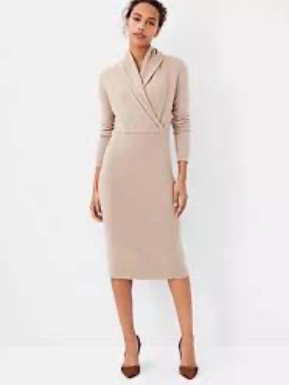 Ann Taylor cashmere Shawl Collar Wrap Sweater Dress NEW NWT fall luxury soft